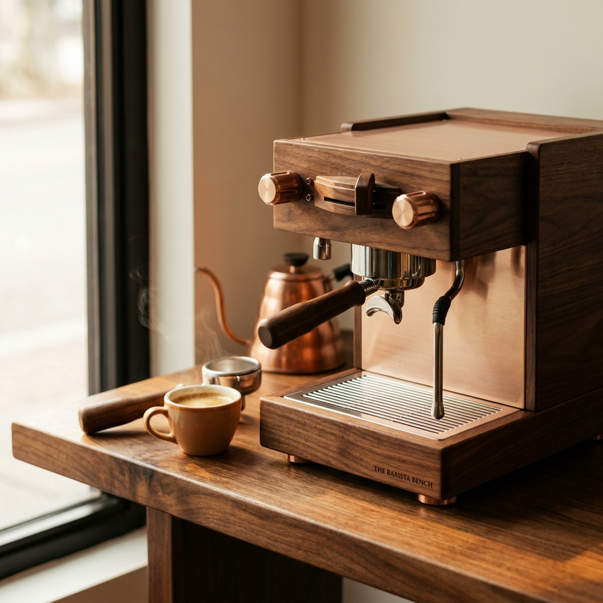 Copperline Walnut Espresso Machine