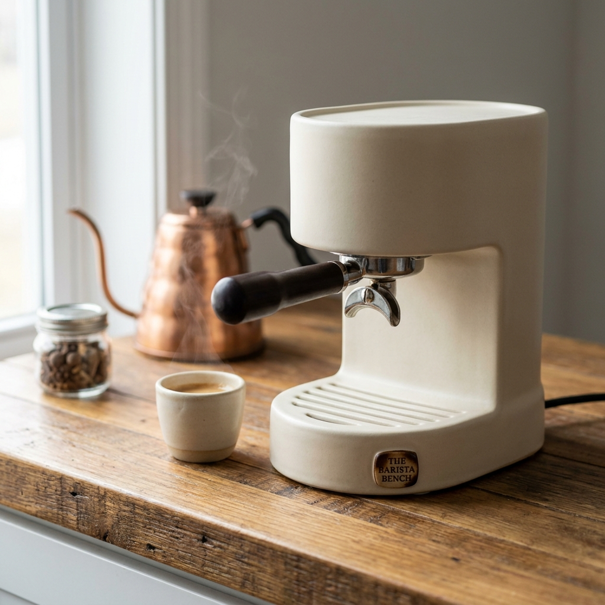 Matte Ceramic Compact Espresso Machine