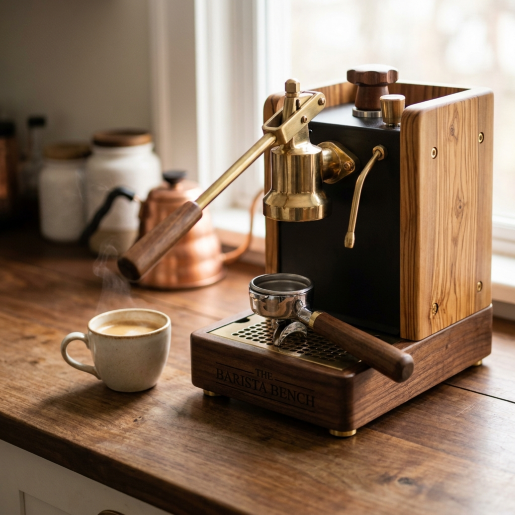 Everyday Olive Wood Lever Espresso Machine