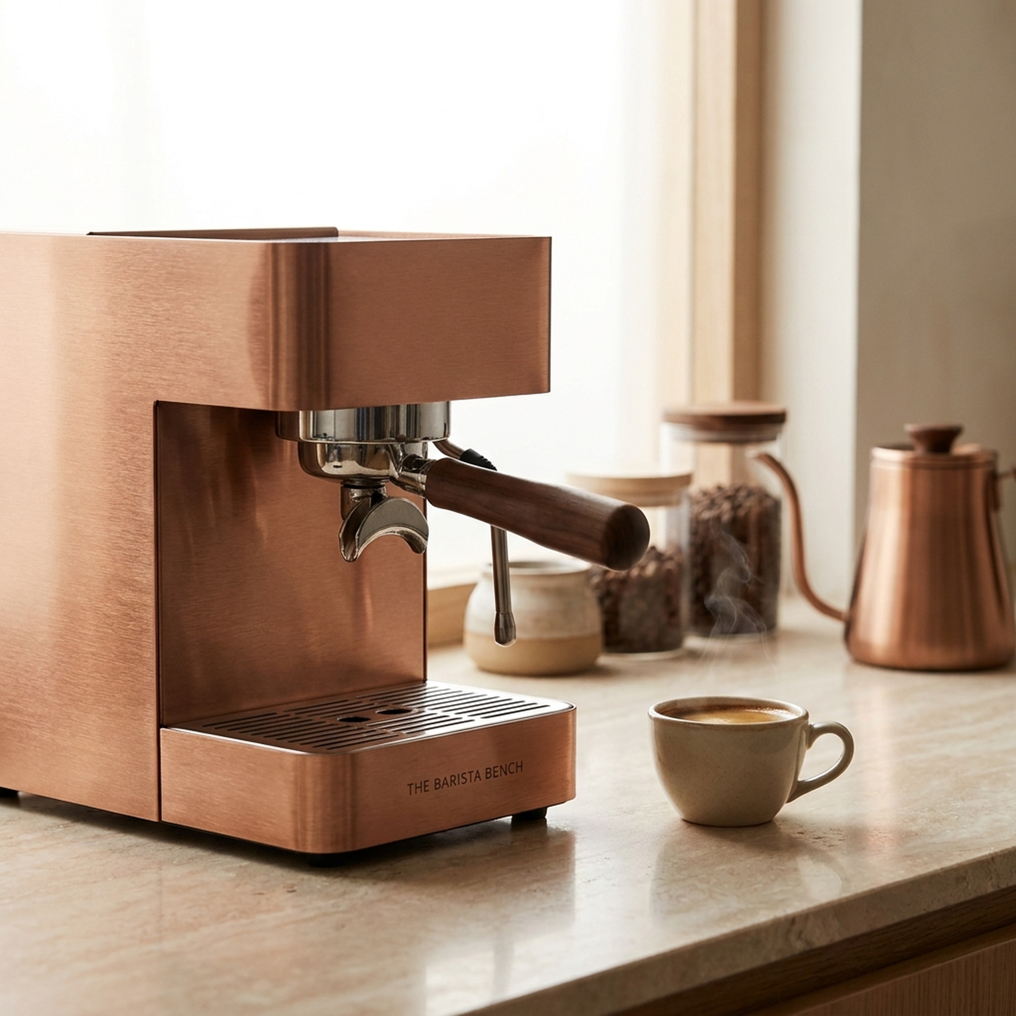 Bench Brushed Copper Compact Espresso Machine