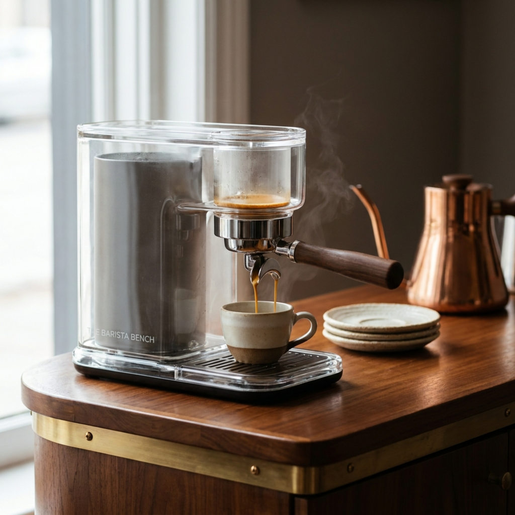 Slate Borosilicate Glass Compact Espresso Machine