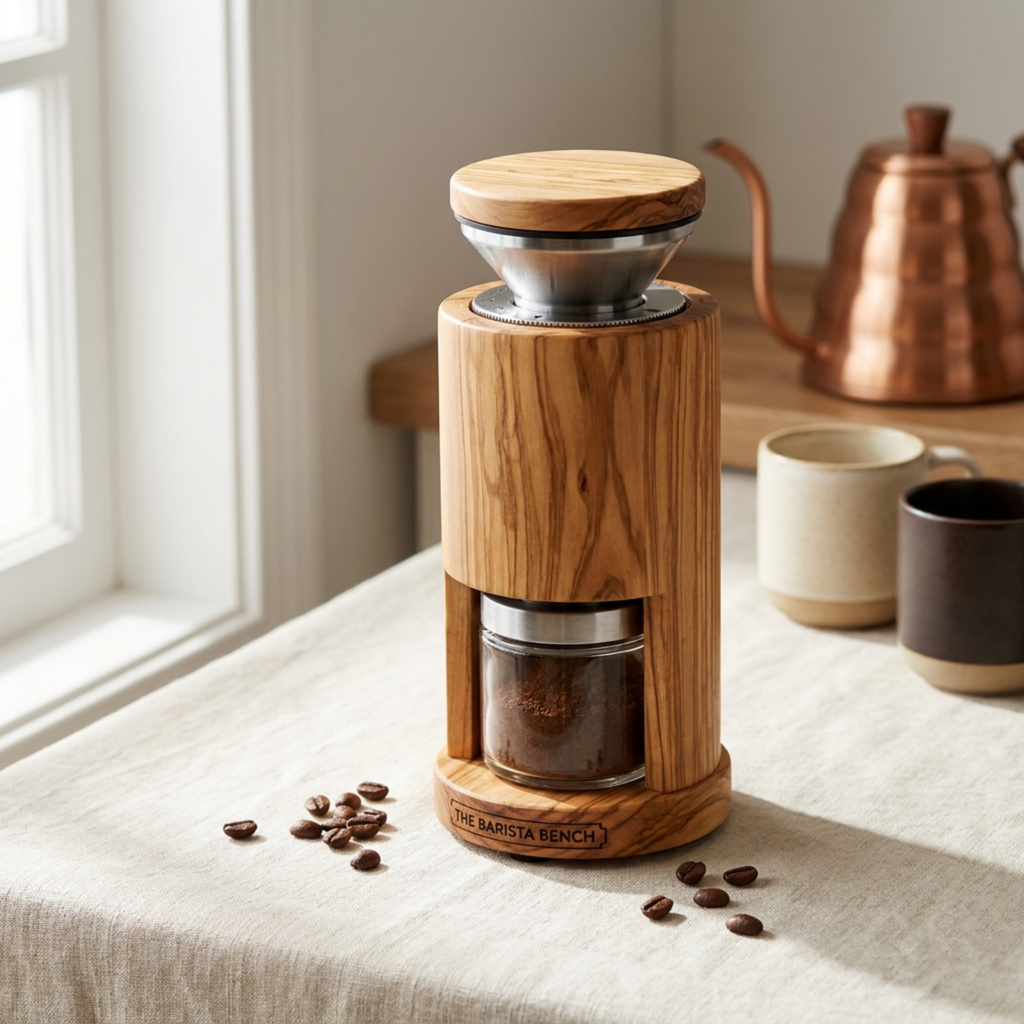 Bench Olive Wood Electric Burr Grinder