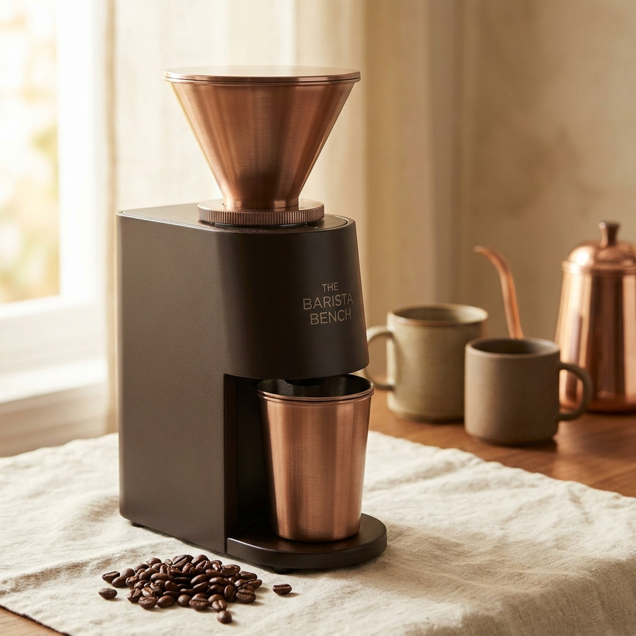 Bench Powder-Coated Steel Conical Burr Grinder