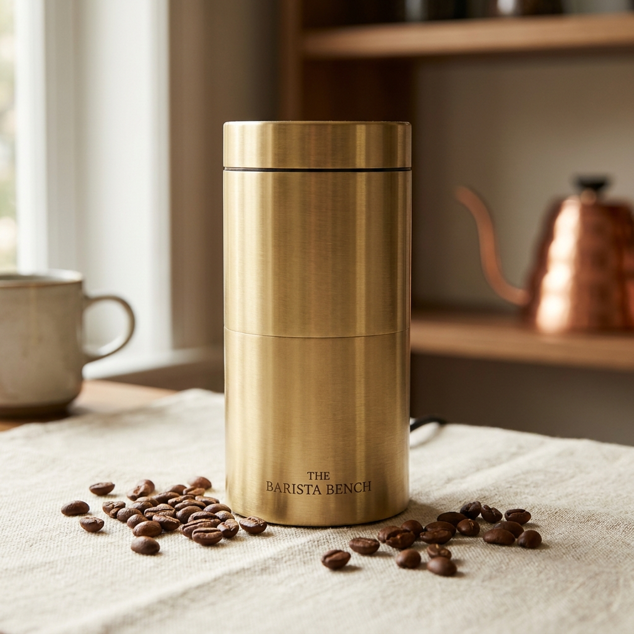 Matte Brass Electric Burr Grinder