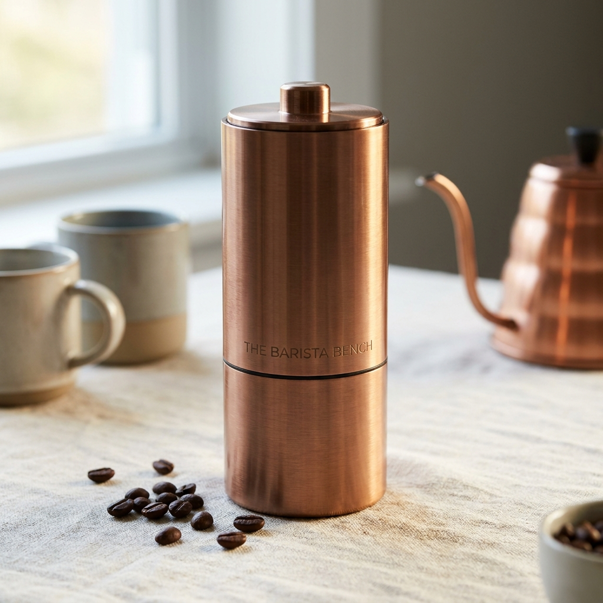 Nº7 Brushed Copper Conical Burr Grinder