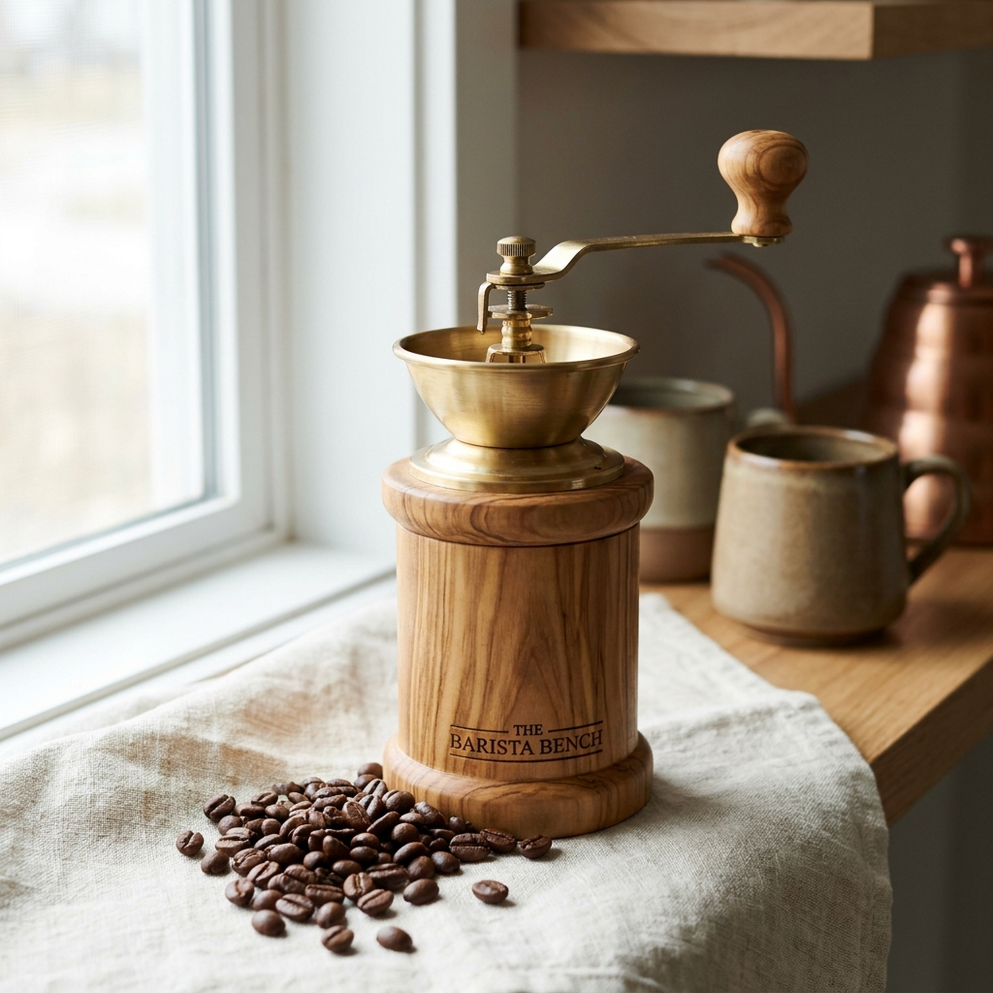 Signature Flat-Burr Grinder — Olive Wood