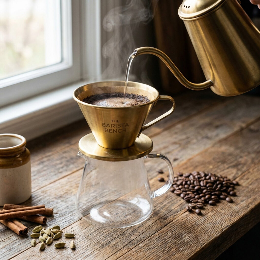 Bench Brass Glass Pour-Over Set