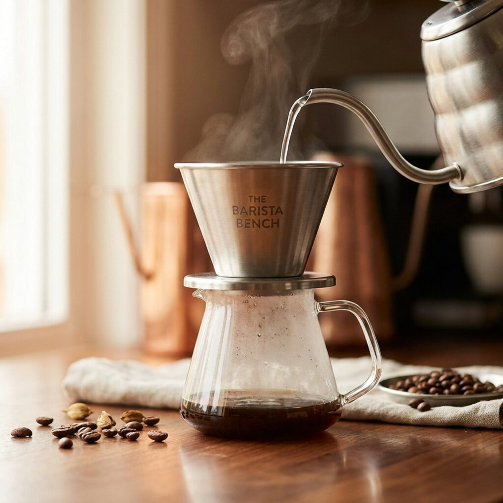 Artisan Stainless Steel Glass Pour-Over Set