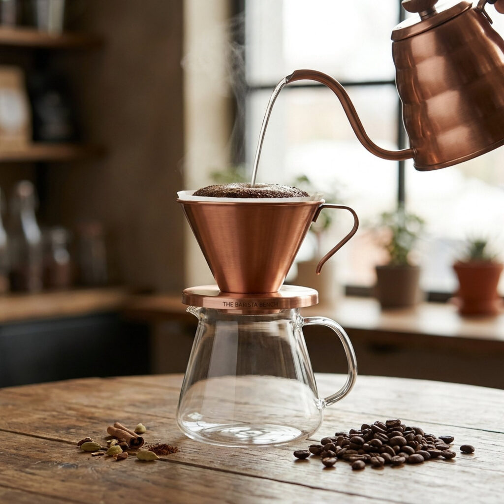 Craft Brushed Copper Glass Pour-Over Set