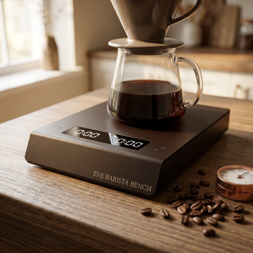 Artisan Powder-Coated Steel Espresso Scale with Timer