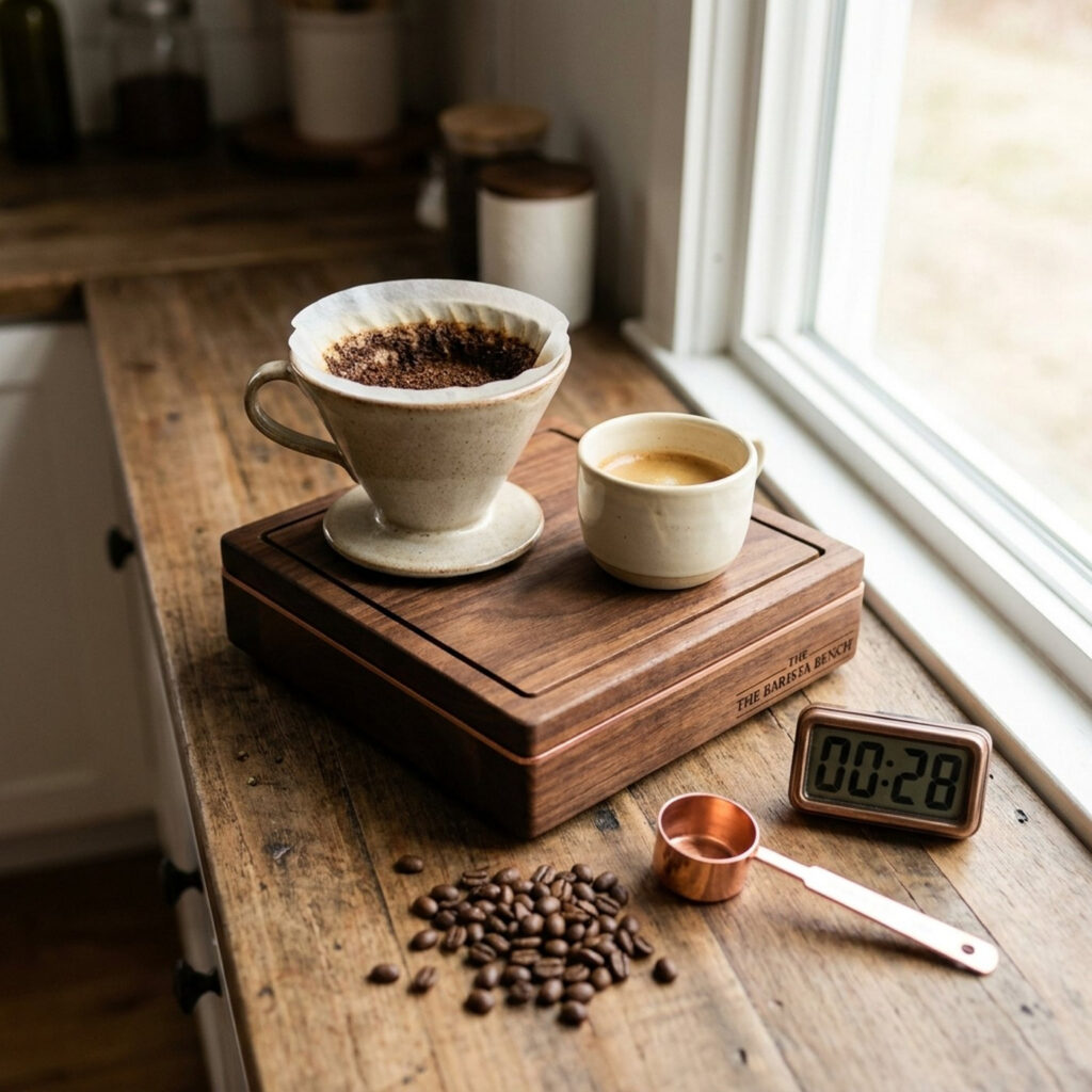Signature Acacia Espresso Scale with Timer