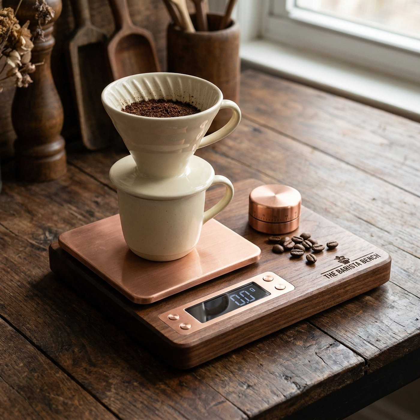 Copperline Walnut Espresso Scale with Timer