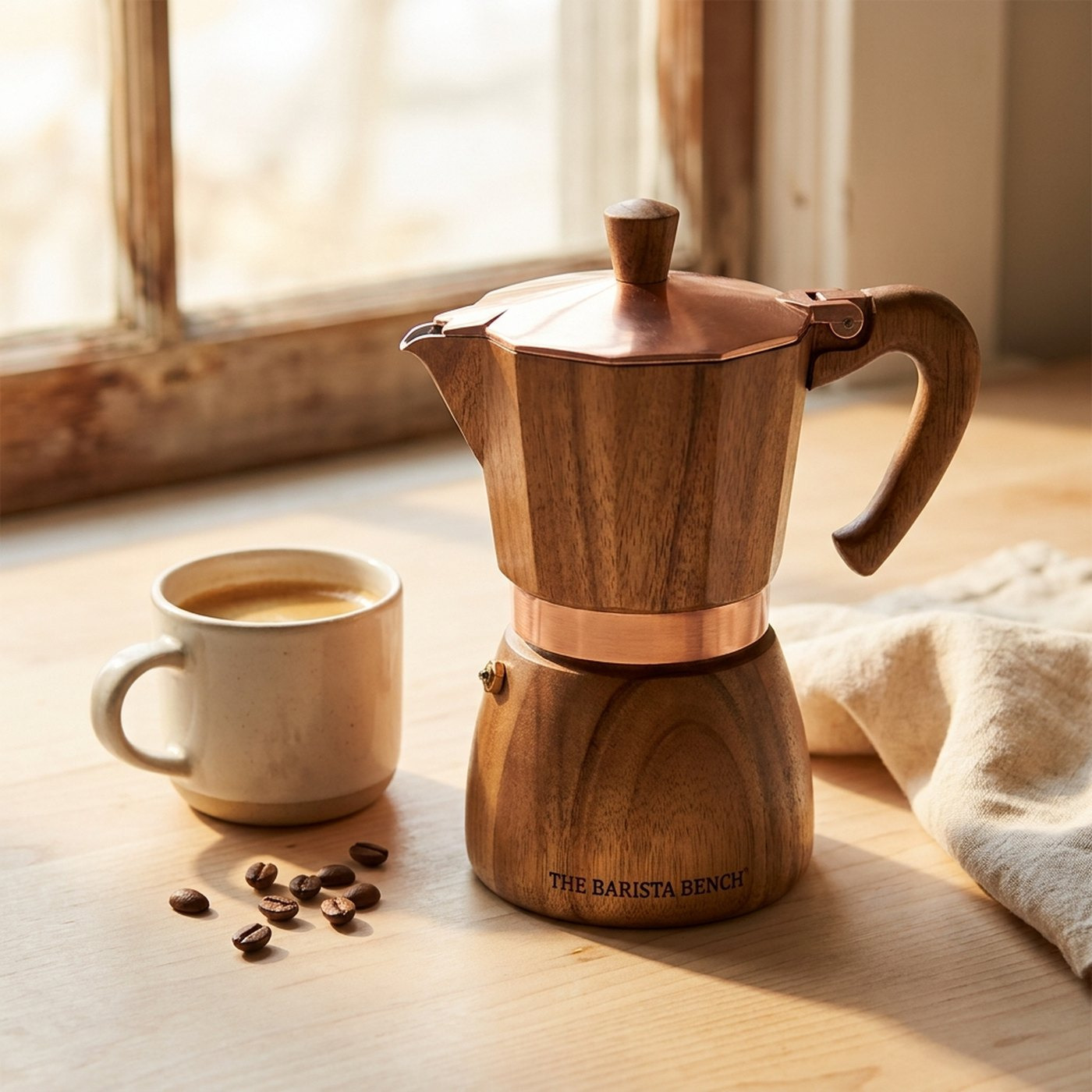 Bench Acacia Moka Pot