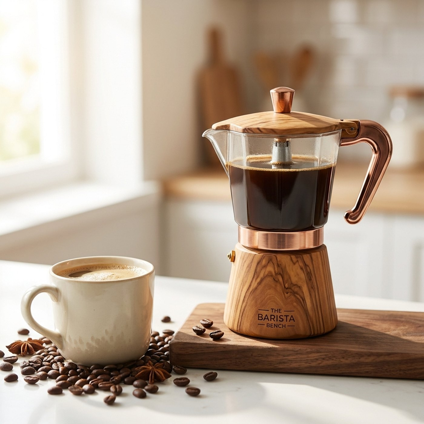 Everyday Olive Wood Moka Pot