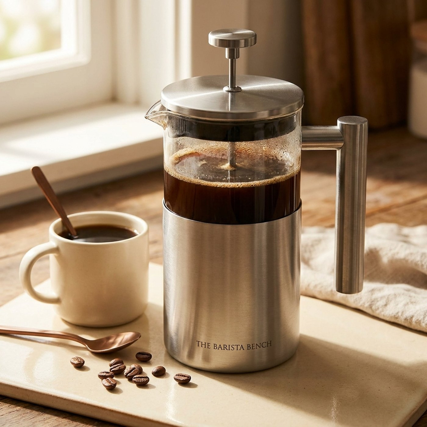 Matte Stainless Steel French Press