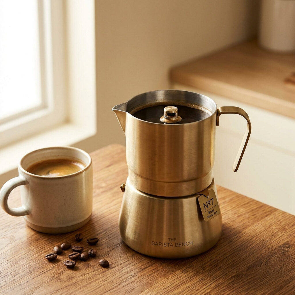 Nº7 Brass Moka Pot