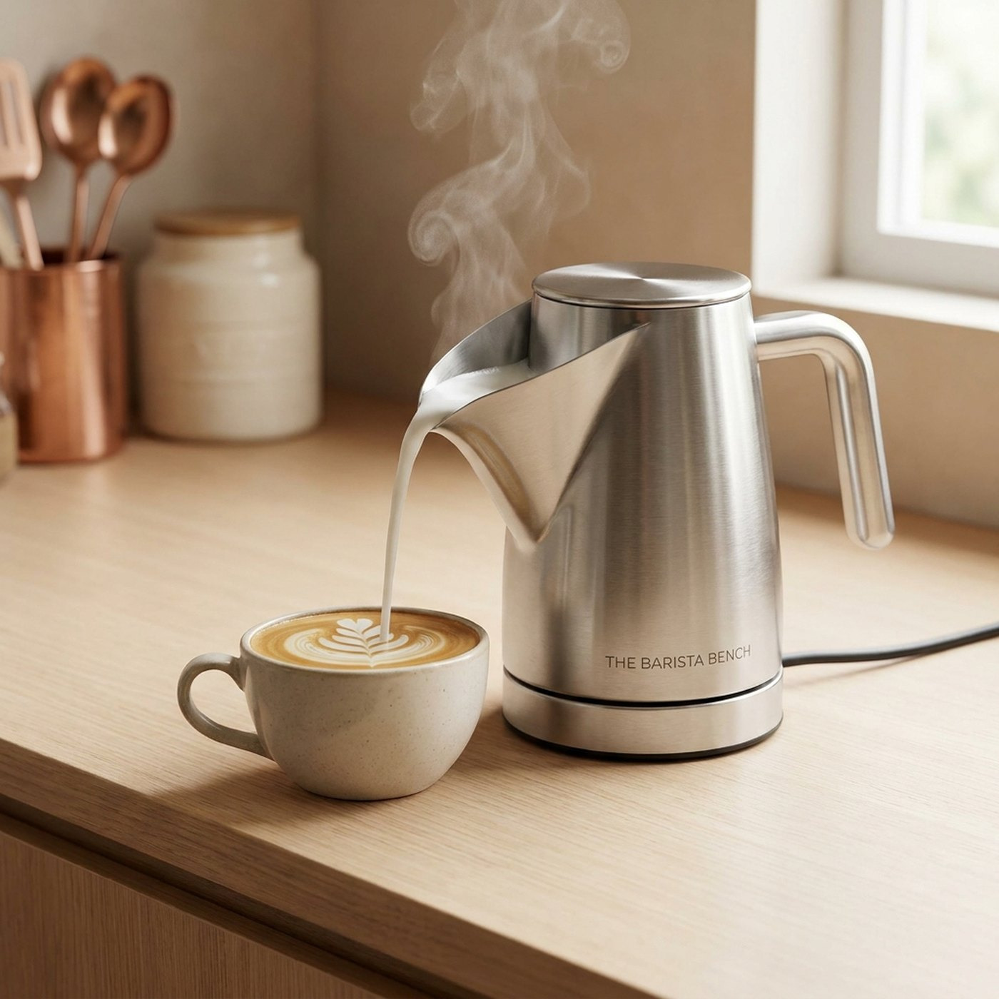 Studio Stainless Steel Electric Milk Steamer