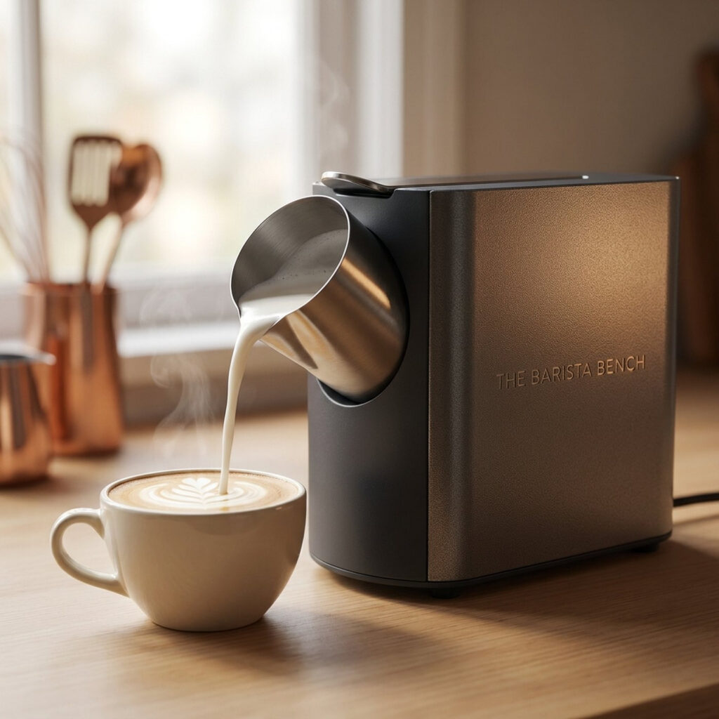 Slate Powder-Coated Steel Electric Milk Steamer