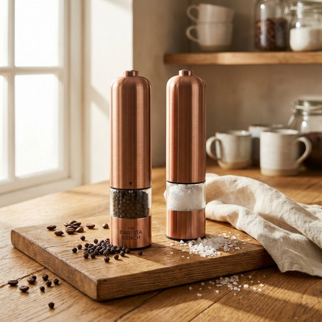 Bench Brushed Copper Gravity Electric Mill