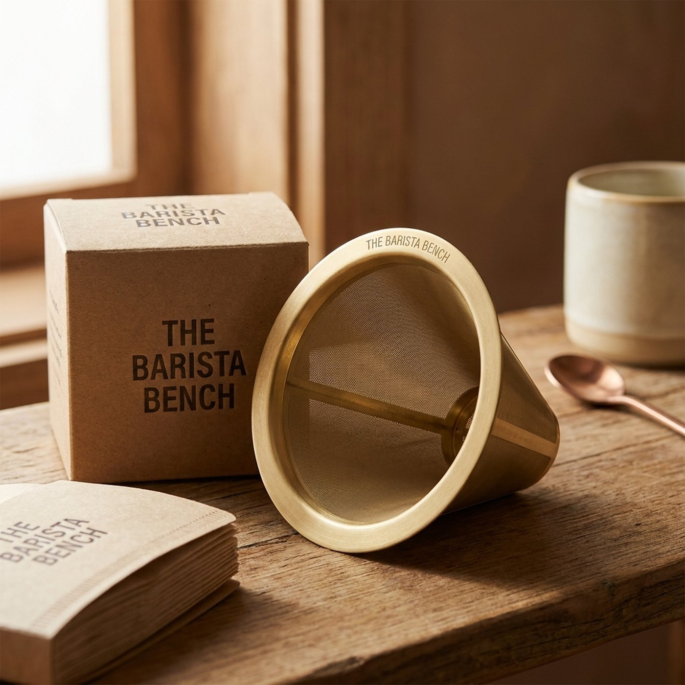 Matte Brass Reusable Filter