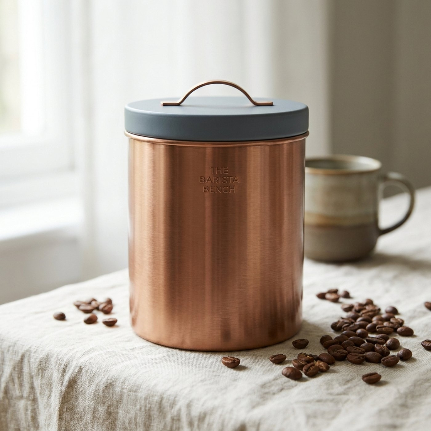 Slate Brushed Copper Bean Storage Vault