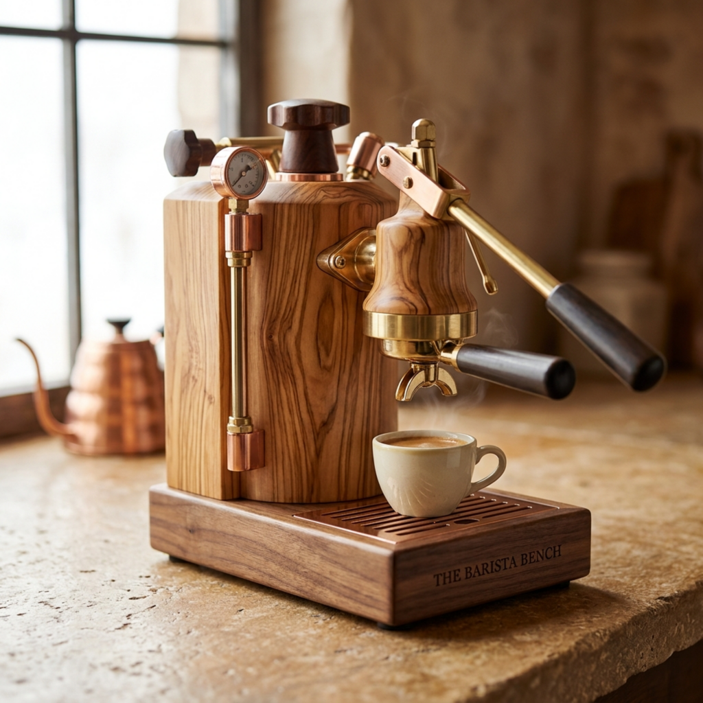 Studio Olive Wood Lever Espresso Machine